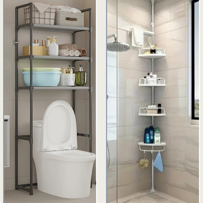 Pack esquinero de ducha y estante de baño