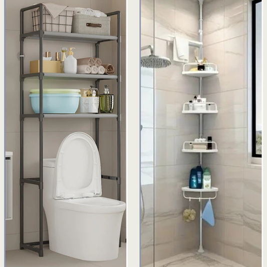 Pack esquinero de ducha y estante de baño